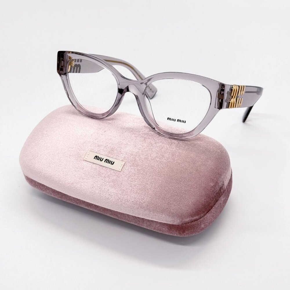 NEW MIU MIU MU01VV 12W1O1 PINK CLEAR WOMEN EYEGLASSES MIU MIU VMU 01V